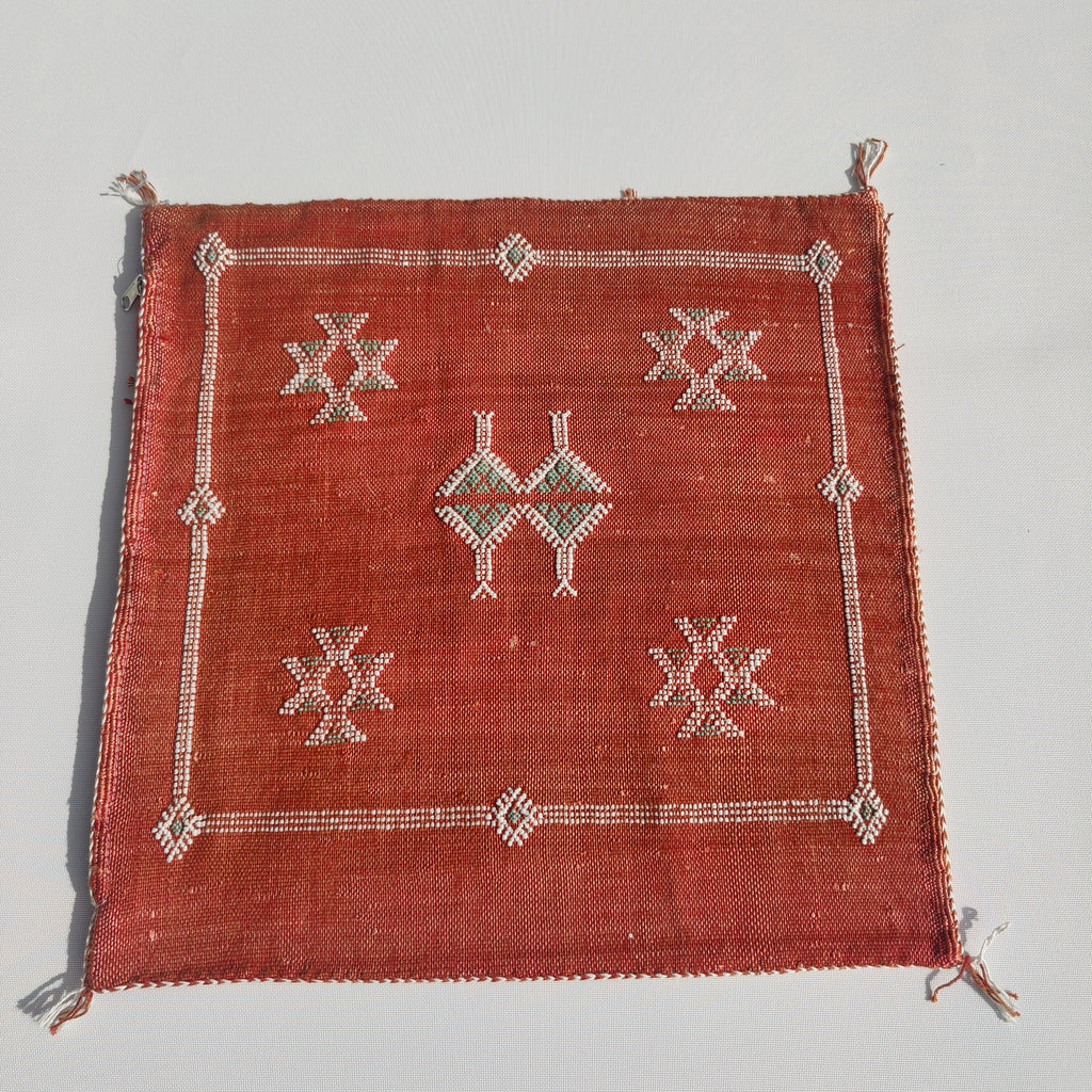 Casablanca Artisan Moroccan Cactus Silk Home Hand-Loomed Vegan Cushion Cover