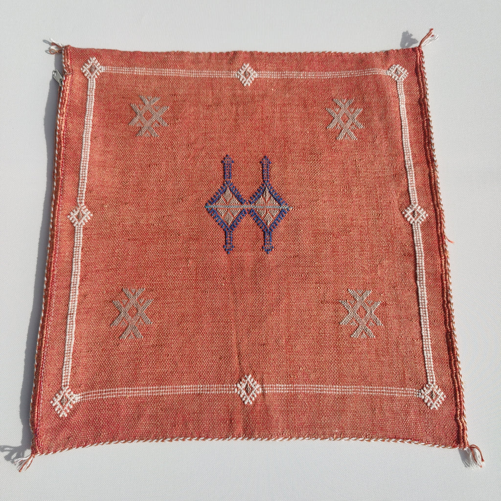 Casablanca Artisan Moroccan Cactus Silk Home Hand-Loomed Vegan Cushion Cover
