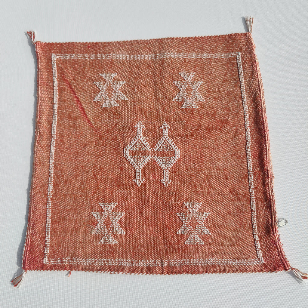Casablanca Artisan Moroccan Cactus Silk Home Hand-Loomed Vegan Cushion Cover