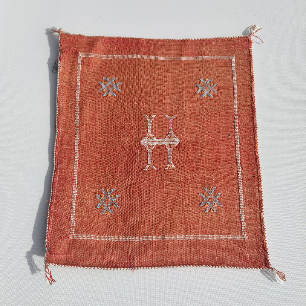 Casablanca Artisan Moroccan Cactus Silk Home Hand-Loomed Vegan Cushion Cover