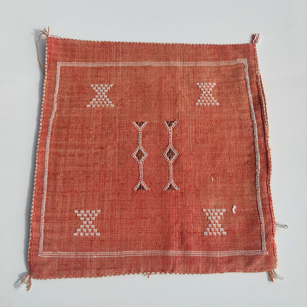 Casablanca Artisan Moroccan Cactus Silk Home Hand-Loomed Vegan Cushion Cover