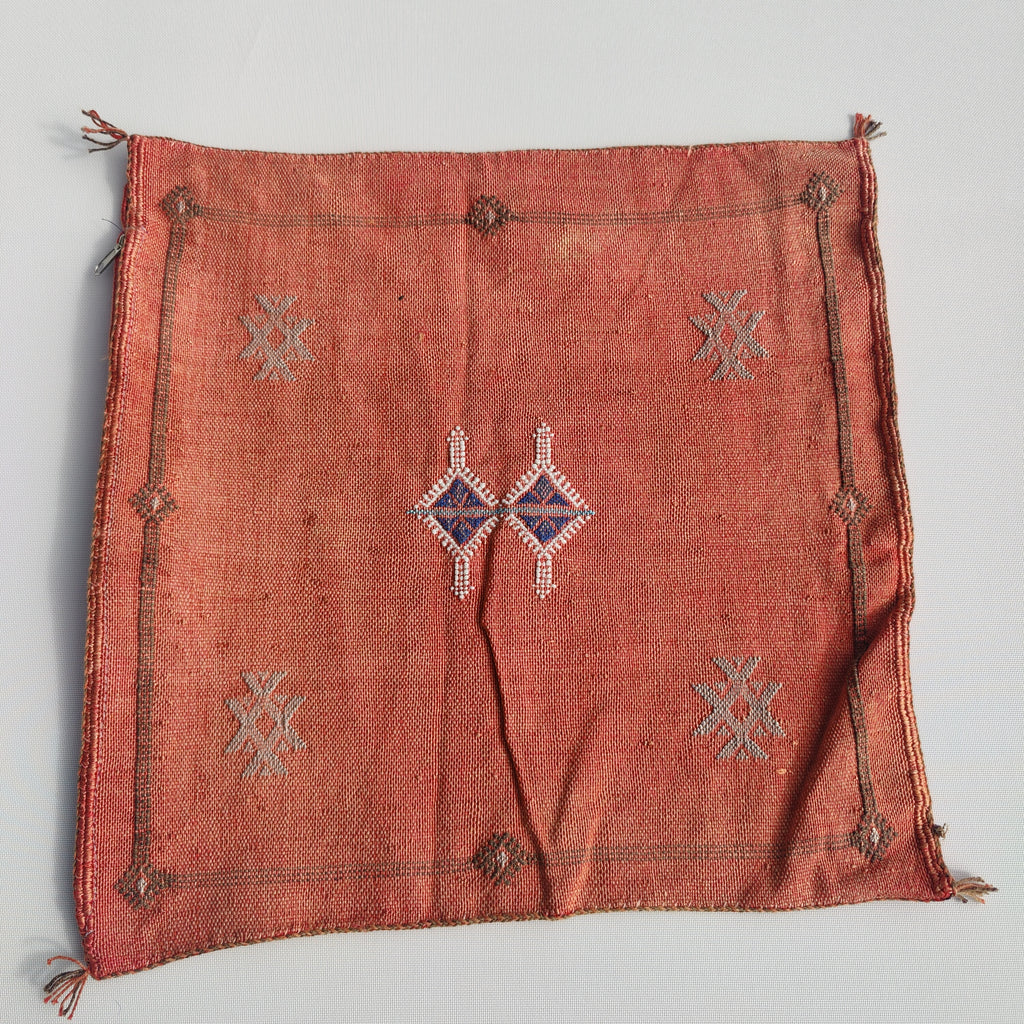 Casablanca Artisan Moroccan Cactus Silk Home Hand-Loomed Vegan Cushion Cover