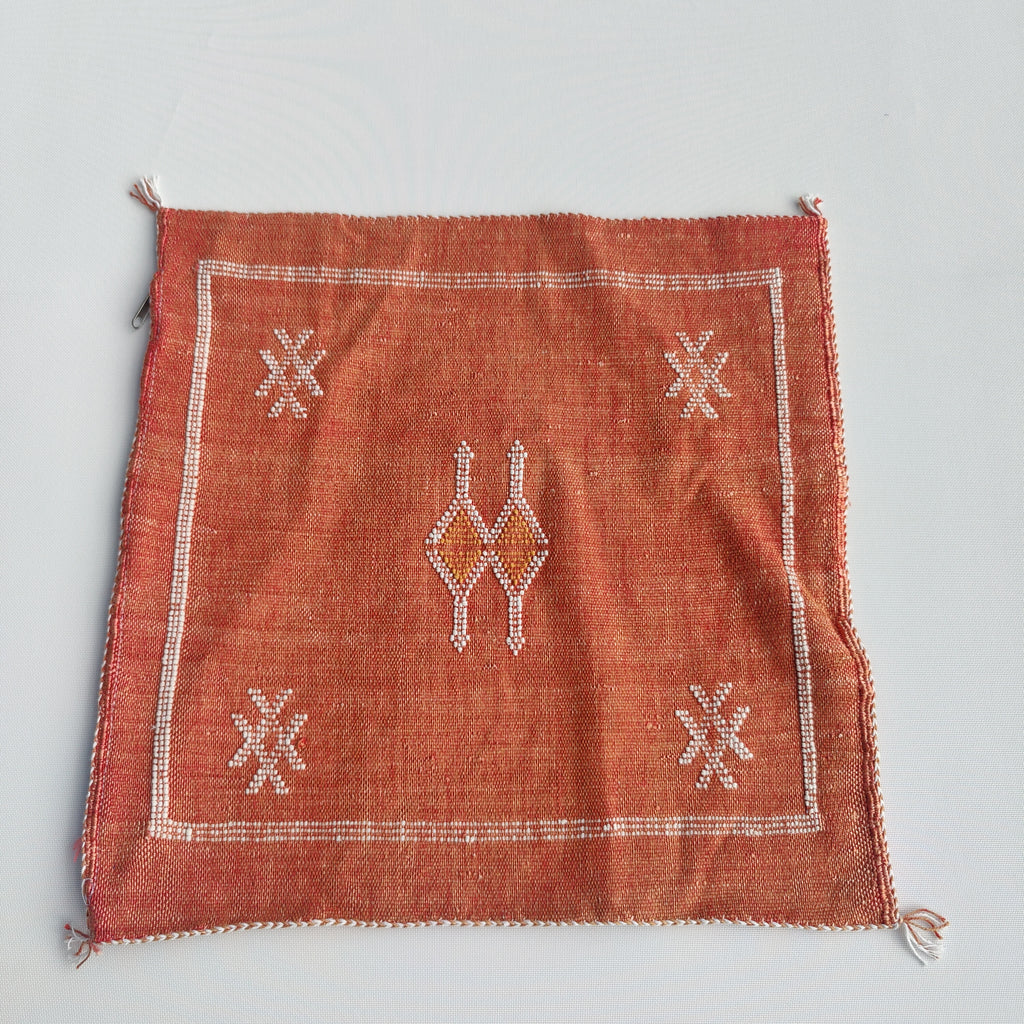 Casablanca Artisan Moroccan Cactus Silk Home Hand-Loomed Vegan Cushion Cover