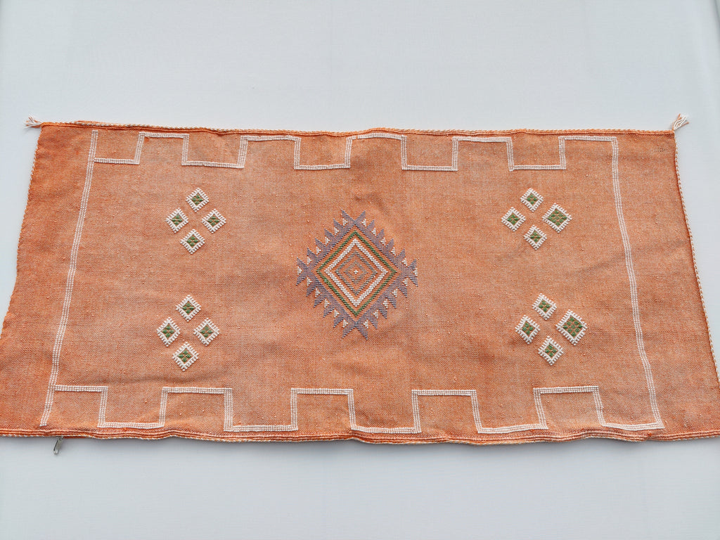 Casablanca Artisan Moroccan Cactus Silk Home Hand-Loomed Vegan Cushion Cover Lumbar Size