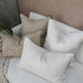 Shabby Chic Heavy Weight French Linen Cotton Cushion Feather Filled 40x60cm Lumbar - Intertwined White