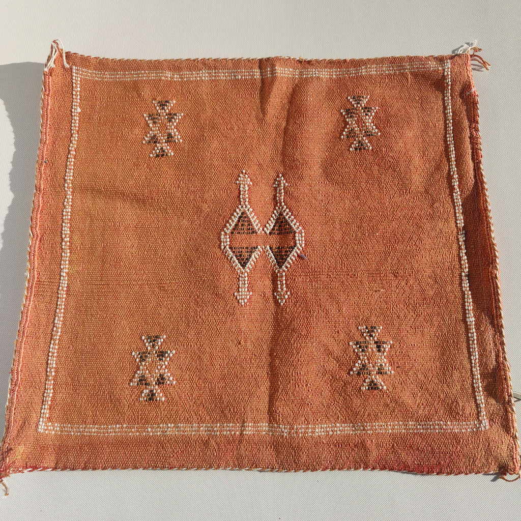 Casablanca Artisan Moroccan Cactus Silk Home Hand-Loomed Vegan Cushion Cover