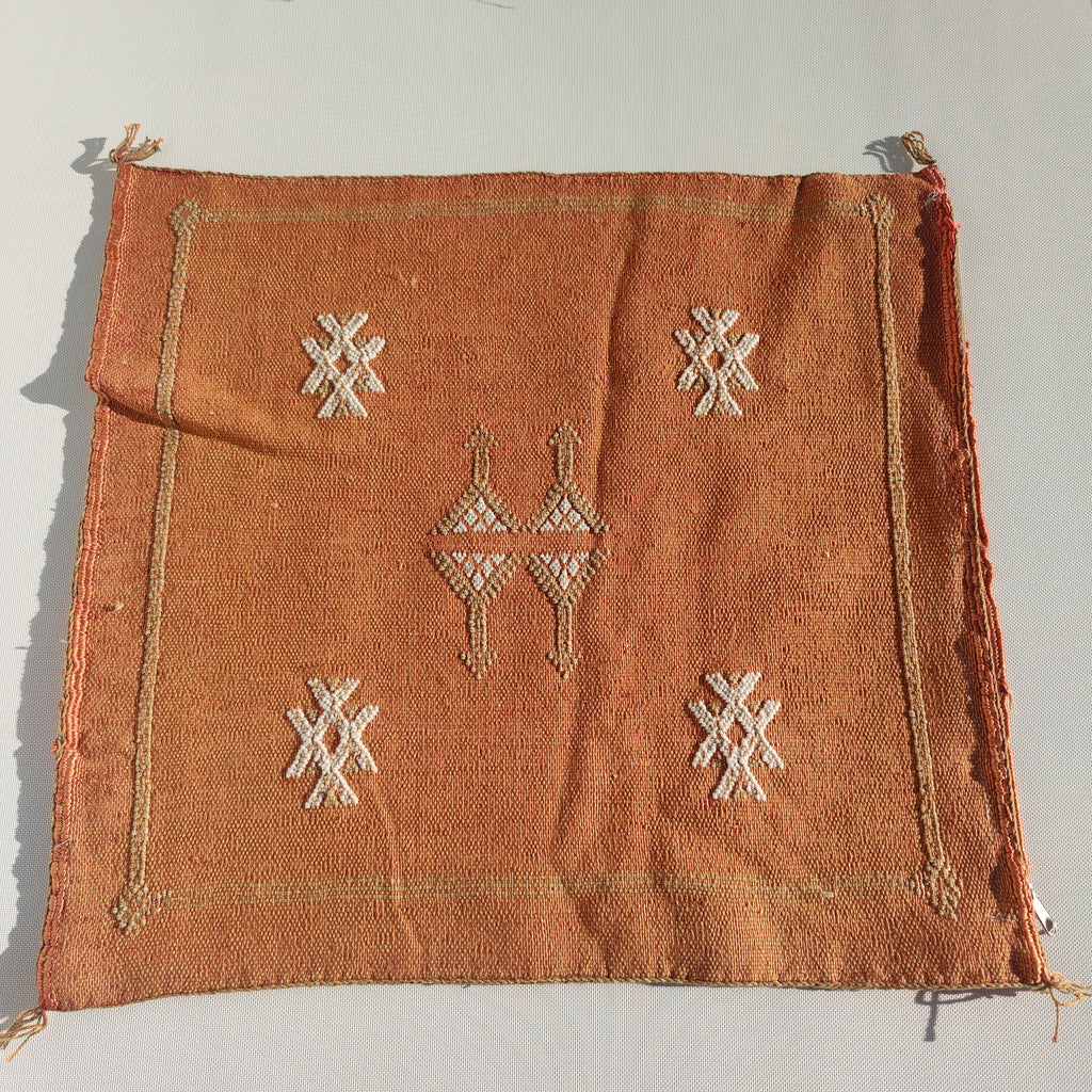 Casablanca Artisan Moroccan Cactus Silk Home Hand-Loomed Vegan Cushion Cover