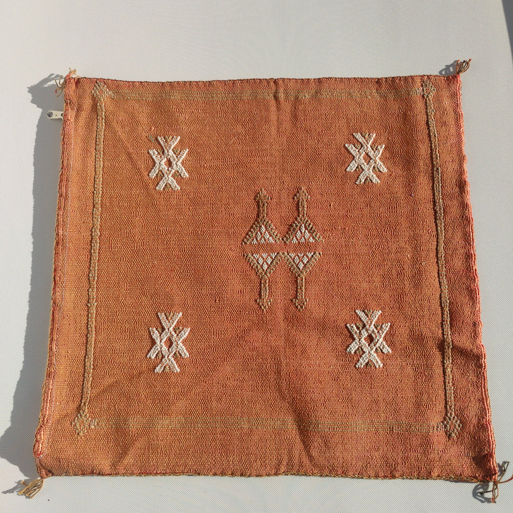 Casablanca Artisan Moroccan Cactus Silk Home Hand-Loomed Vegan Cushion Cover