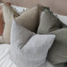 Riviera Heavy Weight Texture French Linen Fringed Edge Cushion 55cm Square - Mocha