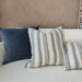Mediterranean Blue Yarn Dyed Pure French Linen Cushion Feather Filled 40x60cm Lumbar