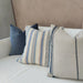 Mediterranean Blue Yarn Dyed Pure French Linen Cushion Feather Filled 55cm Square