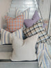 Cross Hatch Yarn Dyed Pure French Linen Cushion Feather Filled 50cmx50cm - Daisy Purple