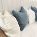 Tranquil Heavy Weight Pure French Linen Cushion 55cm Square -  White