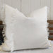 Tranquil Heavy Weight Pure French Linen Cushion 55cm Square -  White