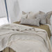 Riviera Heavy Weight Texture French Linen Fringed Edge Massive Throw Bedcover 145cm x 220cm- Oatmeal