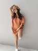Señorita Pure French Linen Dress - Terracotta