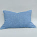 Iberian Coast Yarn Dyed Pure French Linen Cushion 40x60cm Lumbar Plush Feather Filled - La Caleta Pinstriped Blue