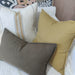 Rustique Stonewashed Heavy Weight French Linen Cushion 40x60cm Lumbar - Green Brown
