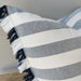 Caribbean Sea Texure Pure French Linen Cushion 55cm Square - White Navy Fringed