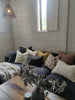 Leaf Print on Rock French Linen Cushion 55cm Square Feather Filled