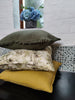 Leaf Print on Rock French Linen Cushion 55cm Square Feather Filled