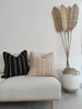 Retro Salta Woven Pure Linen Cushion 55cm Square Plush Feather Filled