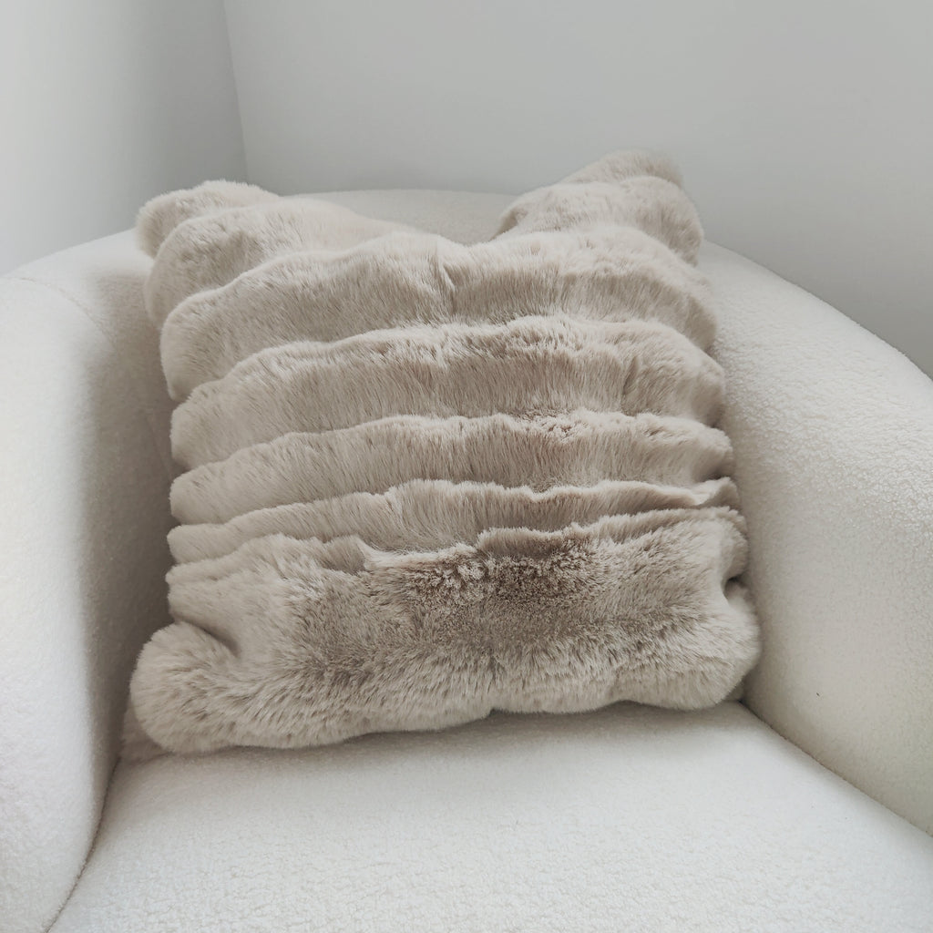LIMITED STOCK | Regal Faux Fur Luxurious Cosy Cushion 50cm square - Camel