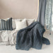 Willow Chunky Hand Knitted Chenille Throw Blanket Bedcover 150x200cm - Black