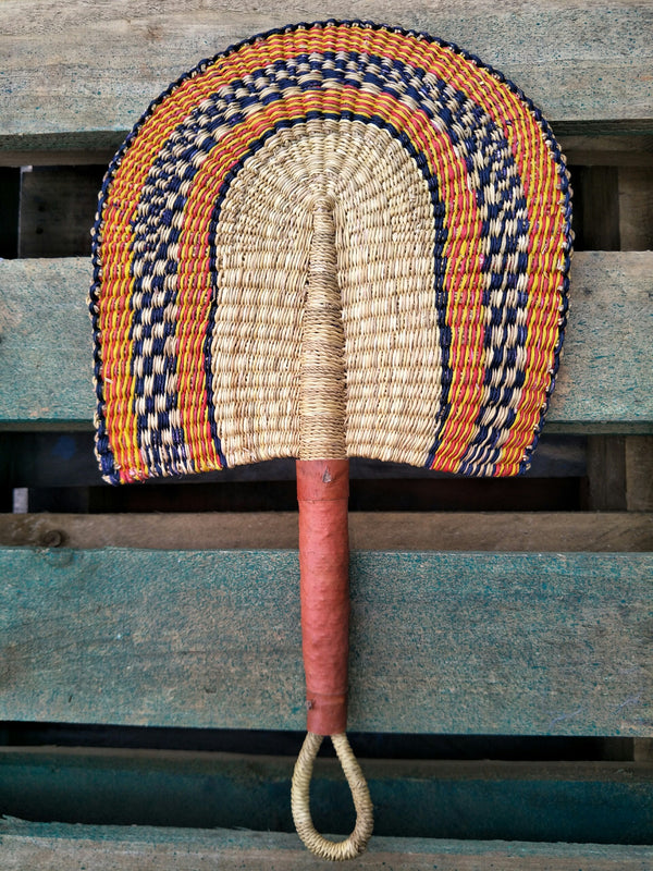 Afro-Chic Bolga Elephant Grass Straw Fan from Ghana