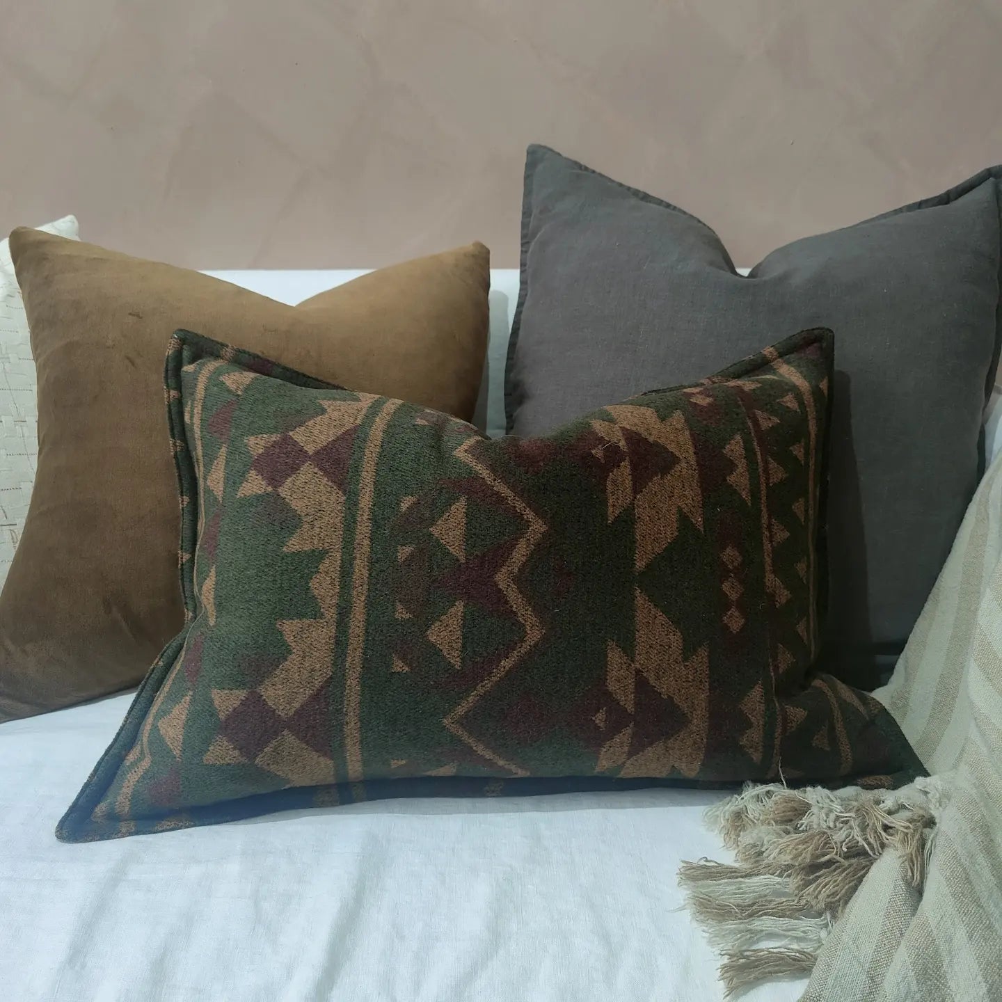 Grey sales aztec cushion