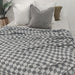 Matera Knitted French Linen Massive Throw & Bed Cover 220x210cm - Monochrome Check