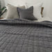 Hazelhurst 100% Pure French Linen Fringed Edge Cushion Square Feather Filled 50cm - Charcoal