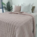 Helsinki 100% Pure French Linen Quilted Bed Cover  230x200cm- Dusty Pink