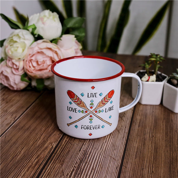 Enamel Cup Boutique Collection- Love Lake Live Forever