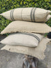 Campbell Heavy Weight Earthiness French Linen Striped Cushion Feather Filled 55cmx55cm