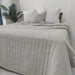 Helsinki 100% Pure French Linen Quilted Bed Cover  230x200cm- Natural
